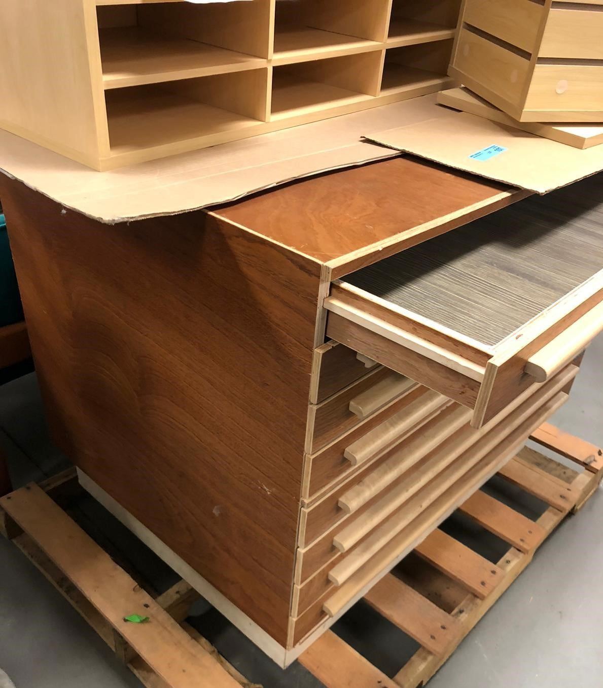 Map and Chartering Cabinet (Storage Cabinet) and a display rack - 3 pieces