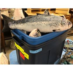 Bin of stuffed Fake Fish