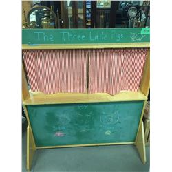 Puppet stage and children's doll house and misc children's books and baby supplies