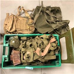 Misc military cargo net and canteen ammunition side belt