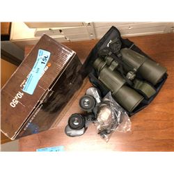 3 set of Binoculars, 3 misc watches and flight pins