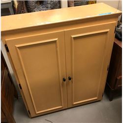 2 door cabinet with metal rack