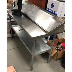 One Stainless Steel Restaurant Grade Counter with Shelf