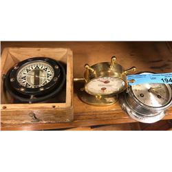 1 water balance compass, 1 barometer and 1 clock (Marine)