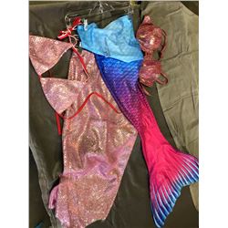 2 mermaid costume with fins