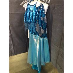 Fancy blue movie set dress with top