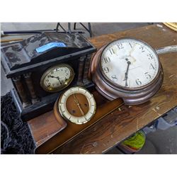 2 Mantol Clocks and 1 Wall Clock