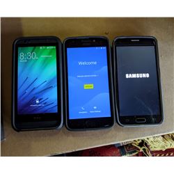 1 Samsung Android Smartphone, 1 Motorola Android Smartphone, 1 HTC Android Smartphone