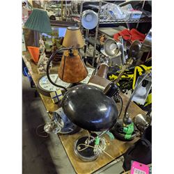 Table lot of vintage lamps, clocks and much more