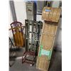 Image 2 : 2 vintage sleds, folding bench and metal step stool
