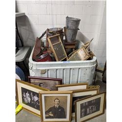 tub of vintage laundry equipment