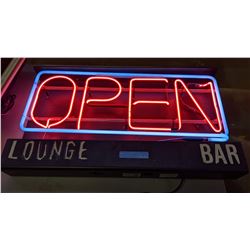 Neon Open lounge bar sign