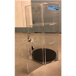 17.5" 3 floor clear plastic showcase with lock and keys