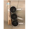 Image 1 : 2 Rubber baseball bats and 3 rubber pots with Lagostina Branded handles - Movie Prop