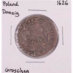 1626 Poland Danzig Groschen Silver Coin