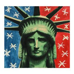 Steve Kaufman (1960-2010) "Liberty Head" Limited Edition Silkscreen on Canvas