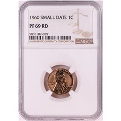 1960 Small Date Proof Lincoln Memorial Cent Coin NGC PF69RD