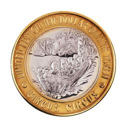 .999 Silver Circus Circus Hotel & Casino $10 Limited Edition Casino Gaming Token