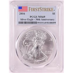 2016 $1 American Silver Eagle Coin PCGS MS69 First Strike
