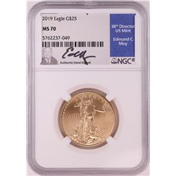 2019 $25 American Gold Eagle Coin NGC MS70 Edmund Moy Signature