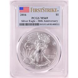 2016 $1 American Silver Eagle Coin PCGS MS69 First Strike