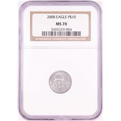 2008 $10 American Platinum Eagle Coin NGC MS70