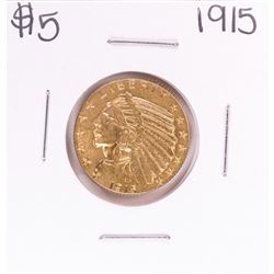 1915 $5 Indian Head Half Eagle Gold Coin
