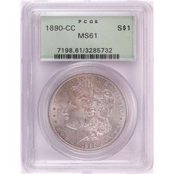 1890-CC $1 Morgan Silver Dollar Coin PCGS MS61 Old Green Holder