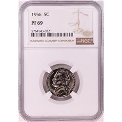 1956 Proof Jefferson Nickel Coin NGC PF69