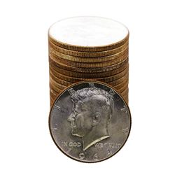Roll of (20) Brilliant Uncirculated 1964-D Kennedy Half Dollar Coins Nice Toning