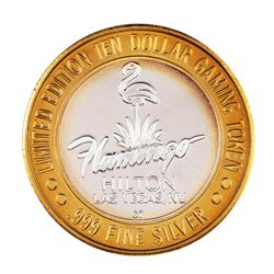 .999 Silver Flamingo Hilton Las Vegas, Nevada $10 Casino Limited Edition Gaming Token