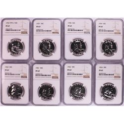1956-1963 Proof Franklin Half Dollar Coins NGC PF67