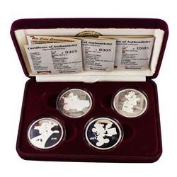 1989 Rarities Mint Disney Hollywood Mickey Limited Edition 4pc Silver Set w/Box & COA
