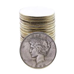 Roll of (20) 1923-S $1 Peace Silver Dollar Coins