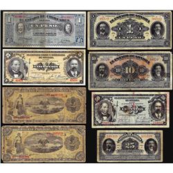 Lot of (7)Assorted Mexican Revolution Currency Notes