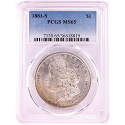 1881-S $1 Morgan Silver Dollar Coin PCGS MS65