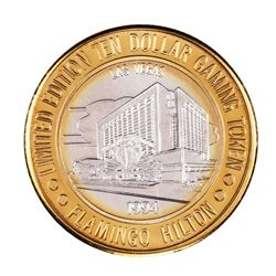 .999 Silver Flamingo Hilton Las Vegas, Nevada $10 Casino Limited Edition Gaming Token