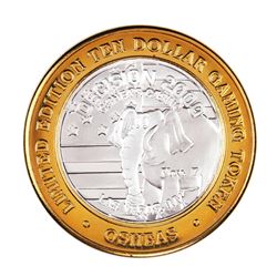 .999 Fine Silver Osheas Las Vegas, Nevada $10 Limited Edition Gaming Token