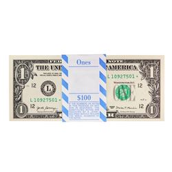 Pack of (100) Consecutive 2017 $1 Federal Reserve STAR Notes San Francisco