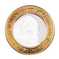 .999 Silver Palms Casino Las Vegas Nevada $10 Limited Edition Gaming Token