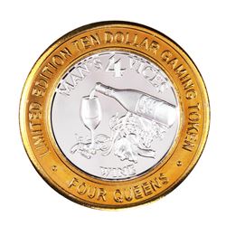 .999 Fine Silver Four Queens Casino Las Vegas $10 Limited Edition Gaming Token