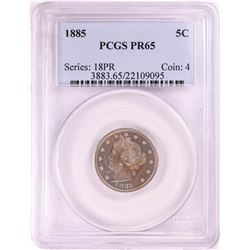 1885 Proof Liberty V Nickel Coin PCGS PR65