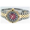 Image 7 : Rolex Men's Two Tone Red Vignette Diamond String & Ruby Datejust Wristwatch