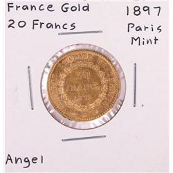 1897 Paris Mint France 20 Francs Gold Coin