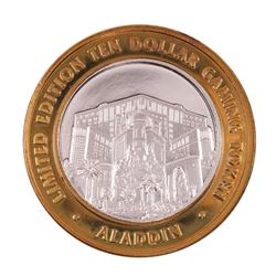 .999 Fine Silver Aladdin Resort & Casino Las Vegas $10 Limited Edition Gaming Token