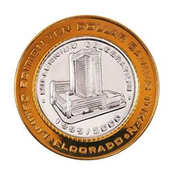 .999 Silver Eldorado Hotel & Casino Reno, NV $10 Casino Gaming Token Limited Edition