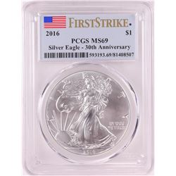 2016 $1 American Silver Eagle Coin PCGS MS69 First Strike