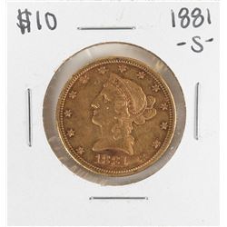 1881-S $10 Liberty Head Eagle Gold Coin