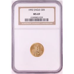 1992 $5 American Gold Eagle Coin NGC MS69