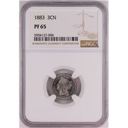 1883 Proof Three Cent Nickel Coin NGC PF65